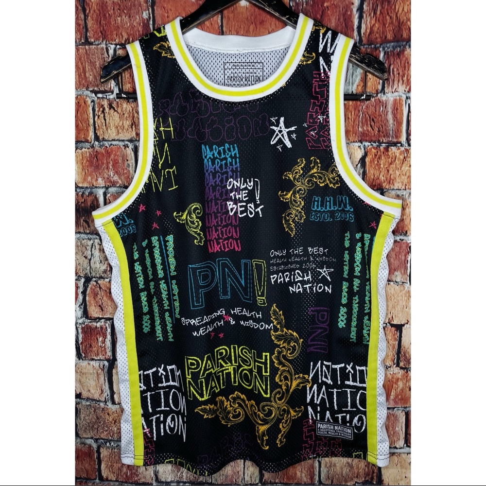 Parish Nation Men Mesh Basketball Jersey Tank Top
